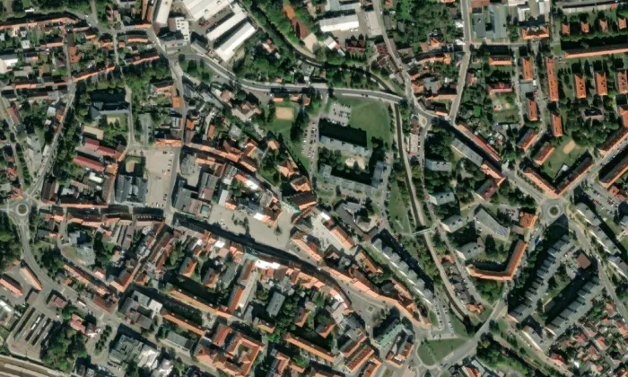 Dumetovský dům – letecký pohled