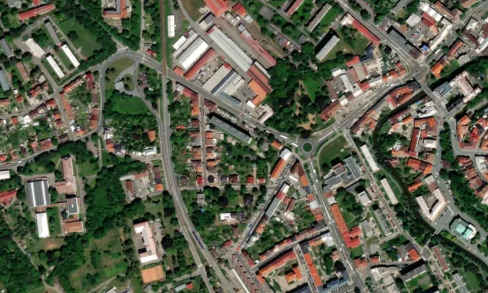Dvě brány parku – letecký pohled