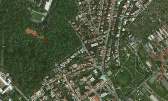 Dvořákova vila – letecký pohled