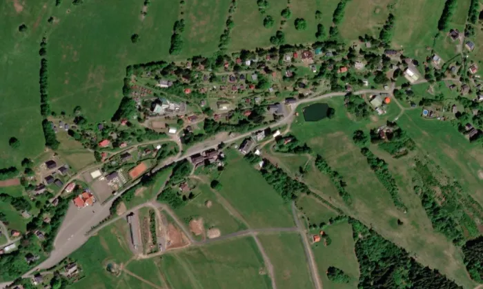 Evangelický kostel (Čenkovice) – letecký pohled