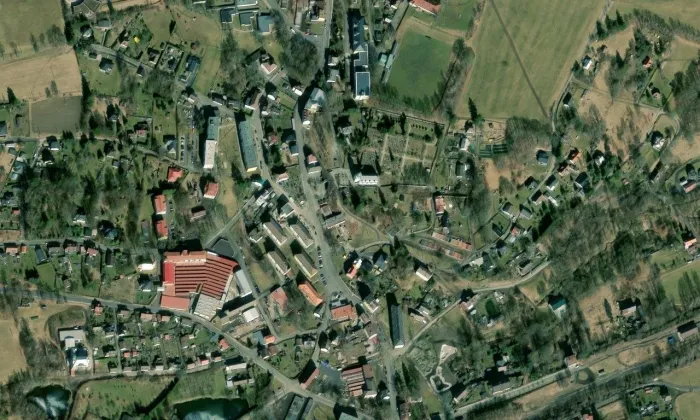 evangelický kostel (Hranice) – letecký pohled
