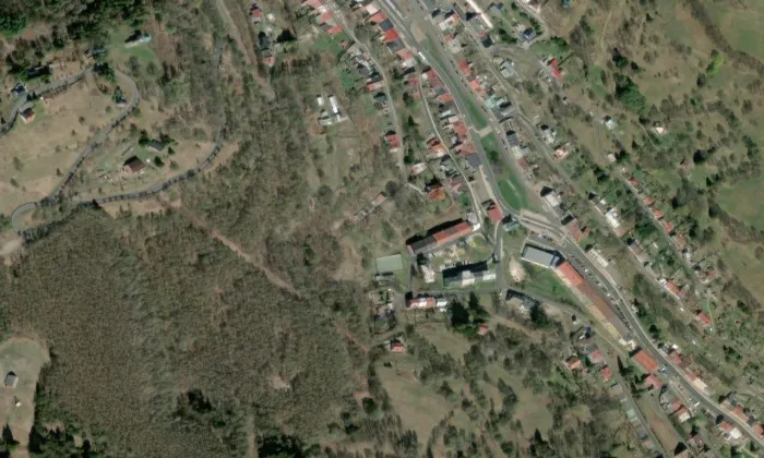 evangelický kostel Spasitele – letecký pohled