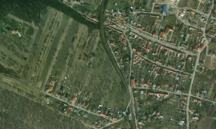 evangelický kostel v Bohuticích – letecký pohled