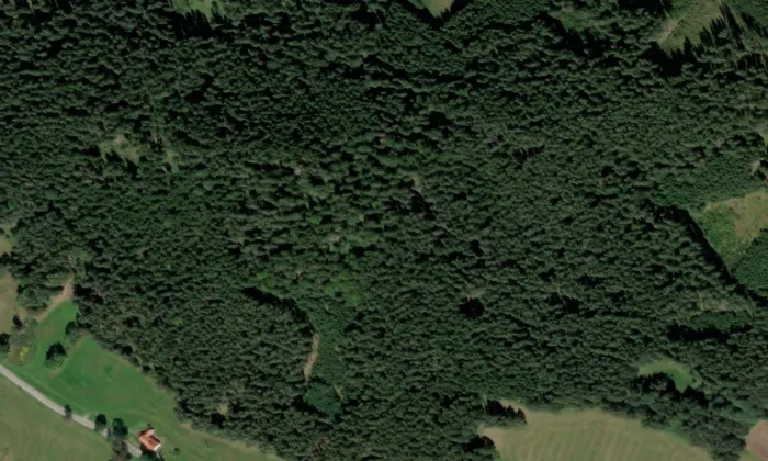Hausberk (Horní Planá) – letecký pohled