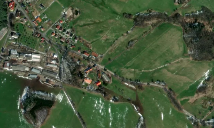Hlavňovice – letecký pohled