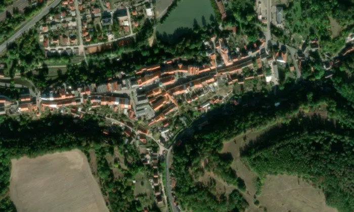 hrad Úštěk – letecký pohled