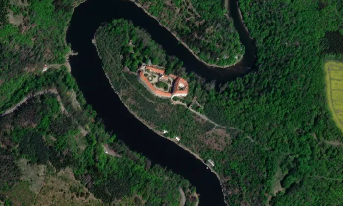 hrad Bítov – letecký pohled