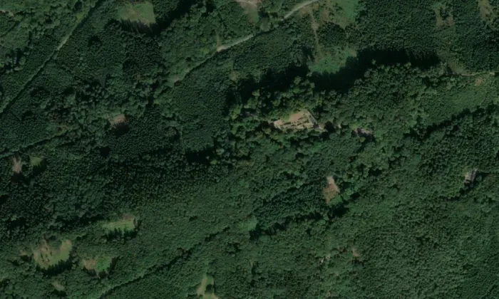 hrad Lukov – letecký pohled