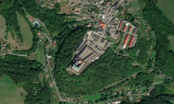 hrad Mírov – letecký pohled
