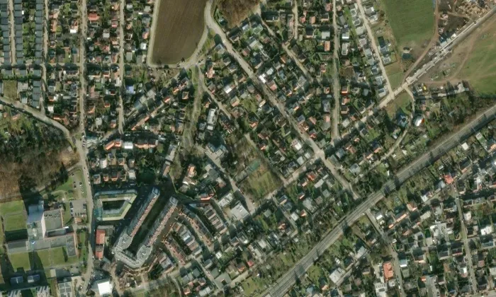 Hutě – letecký pohled