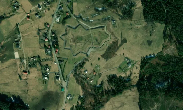 Jablunkovské šance – letecký pohled