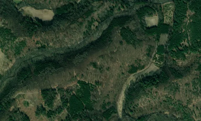 Ježův hrad – letecký pohled