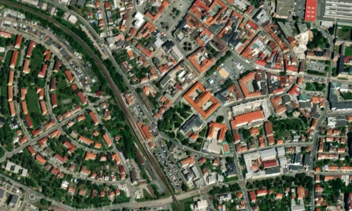 Jezuitská kolej v Uherském Hradišti – letecký pohled
