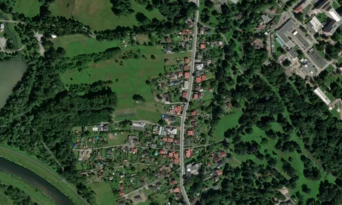 kaple (Lázně Darkov) – letecký pohled