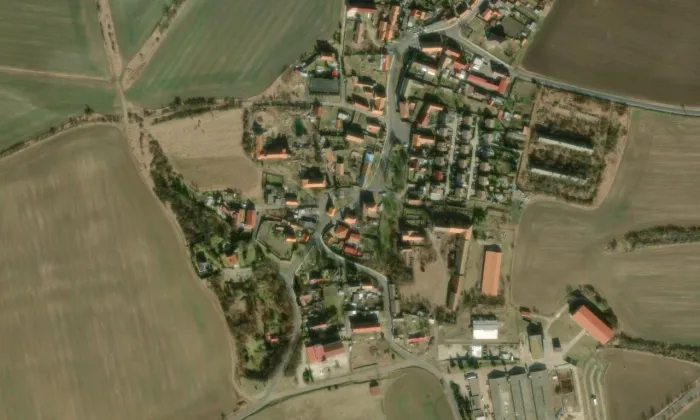 kaple Anděla Strážce (Čeradice) – letecký pohled