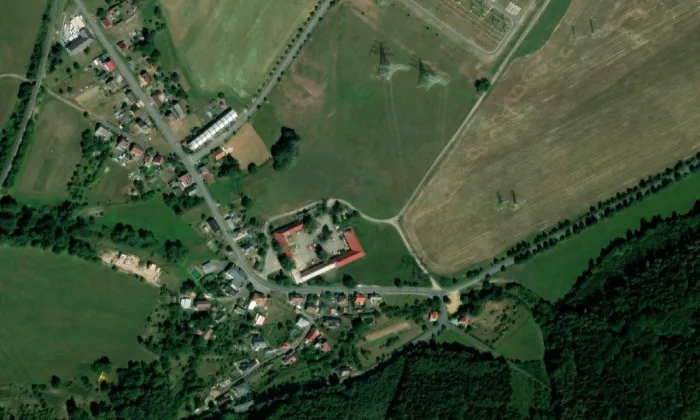 kaple Anděla Strážce (Jílové) – letecký pohled