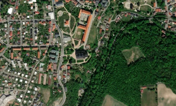 kaple Božího Těla (Kutná Hora-Vnitřní Město) – letecký pohled