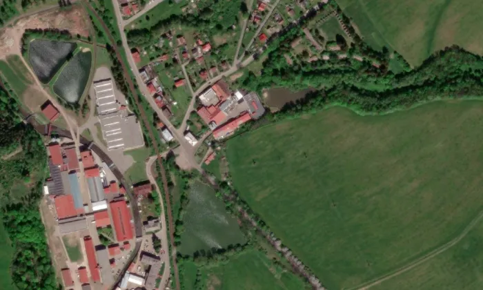 Kaple Bolestné Matky Boží – letecký pohled