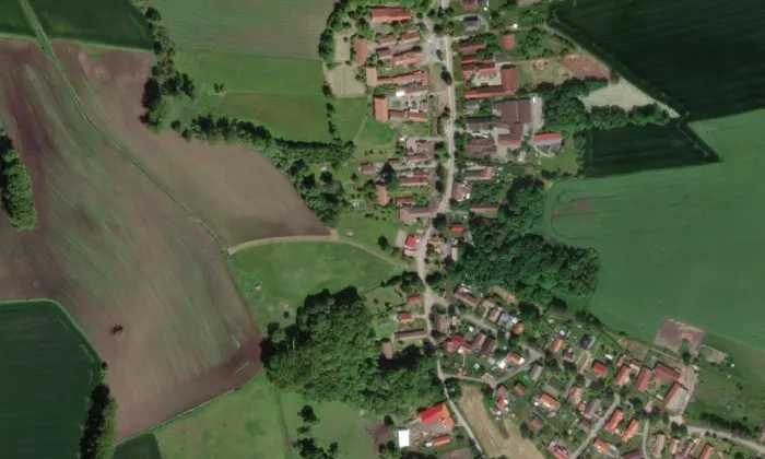 kaple Nanebevzetí Panny Marie (Čánka) – letecký pohled