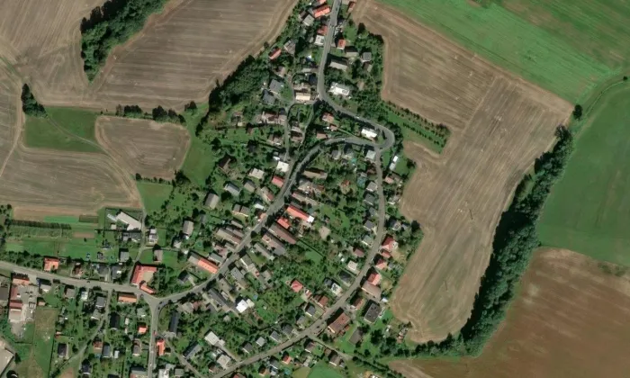Kaple Navštívení Panny Marie (Děhylov) – letecký pohled