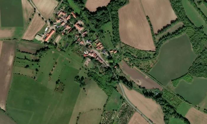 kaple Navštívení Panny Marie (Teplá) – letecký pohled