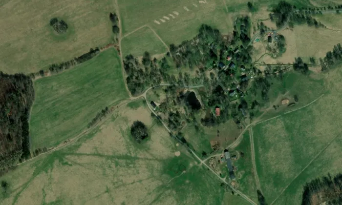kaple Nejsvětější Trojice (Dolní Poustevna) – letecký pohled