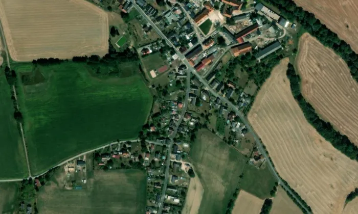kaple Nejsvětější Trojice (Dvůr Králové nad Labem) – letecký pohled