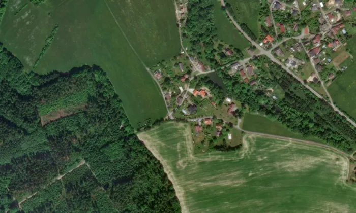kaple Nejsvětější Trojice (Kramolna) – letecký pohled