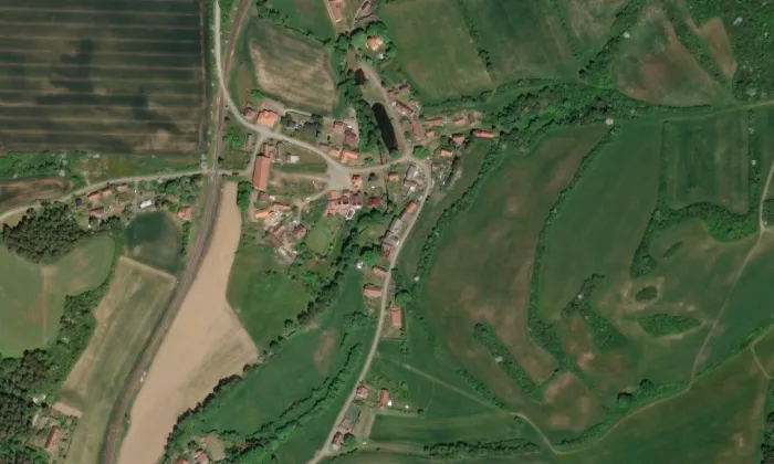 Kaple Nejsvětější Trojice (Přehořov) – letecký pohled