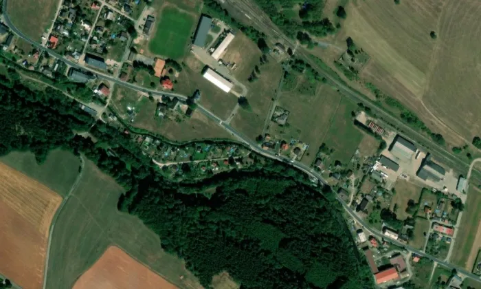 kaple Panny Marie (Kunčice nad Labem) – letecký pohled