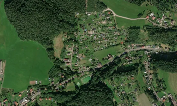 kaple Panny Marie (Radeč) – letecký pohled