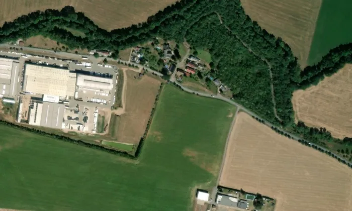 kaple Panny Marie Bolestné (Dvůr Králové nad Labem) – letecký pohled