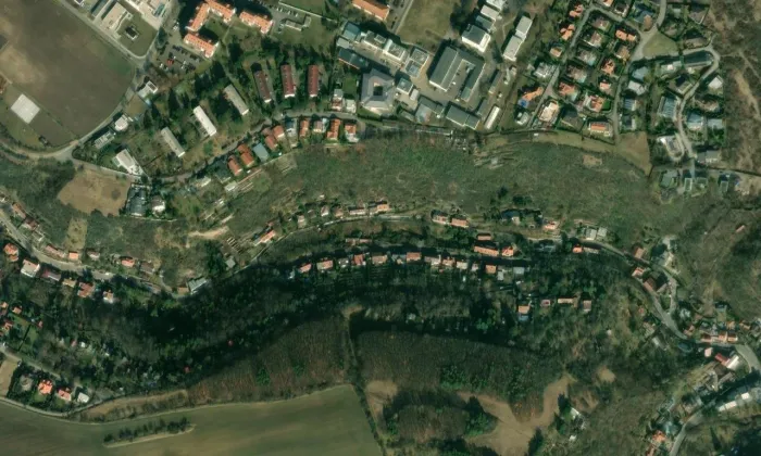 kaple Panny Marie Ochránkyně řádu Kazatelů – letecký pohled