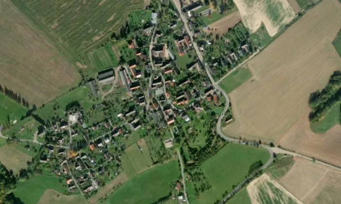 kaple Panny Marie Sněžné (Žernov) – letecký pohled