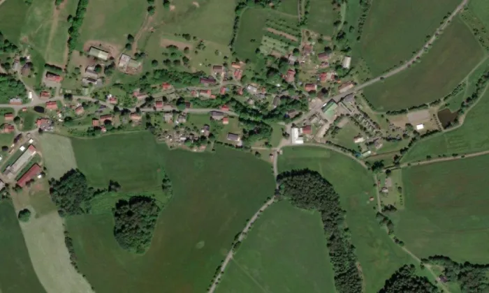 kaple Panny Marie Sněžné (Sněžné) – letecký pohled