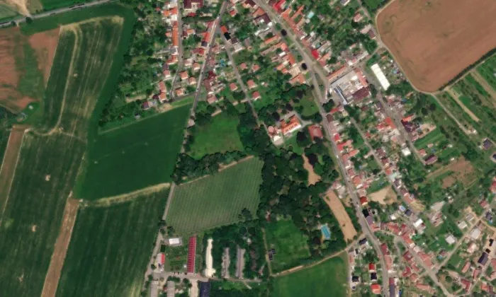 kaple Panny Marie v Pohořelicích – letecký pohled