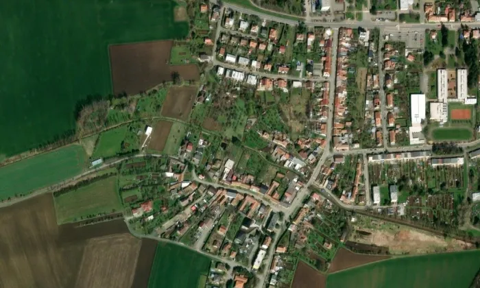 kaple Panny Marie Vranovské – letecký pohled