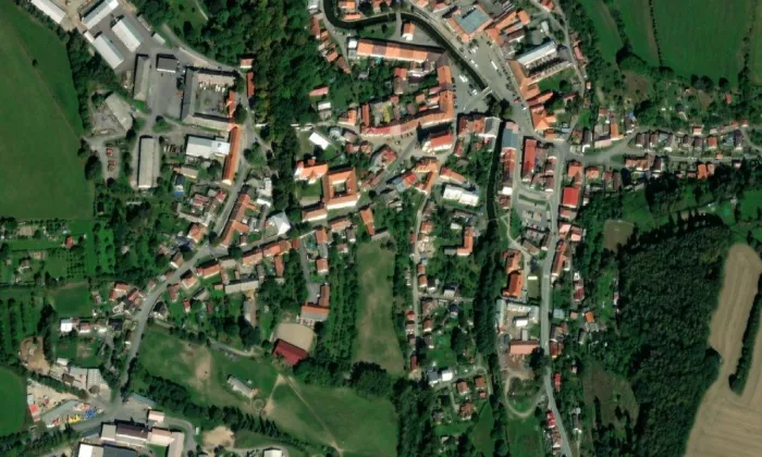 Kaple sv. Rostislava – letecký pohled