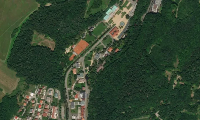 Kaple svaté Alžběty (Luhačovice) – letecký pohled