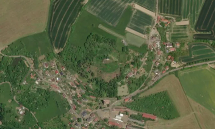 kaple svaté Anny (Vyskeř) – letecký pohled