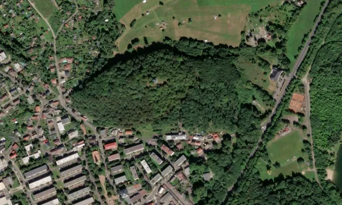 kaple svaté Elišky – letecký pohled