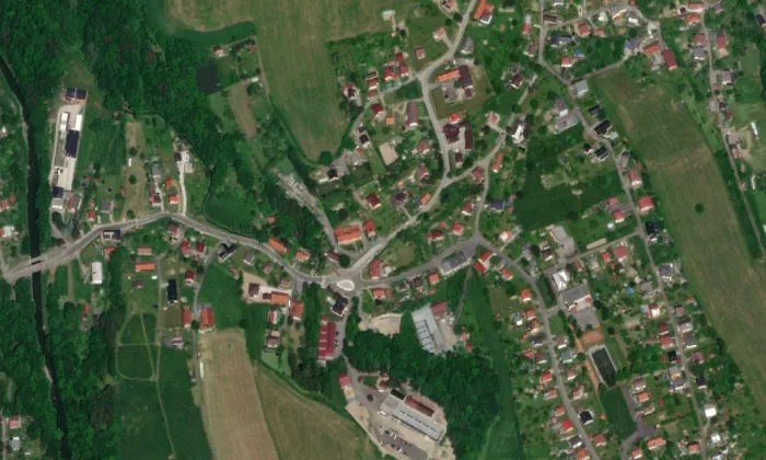 kaple svaté Máří Magdalény (Mniší) – letecký pohled