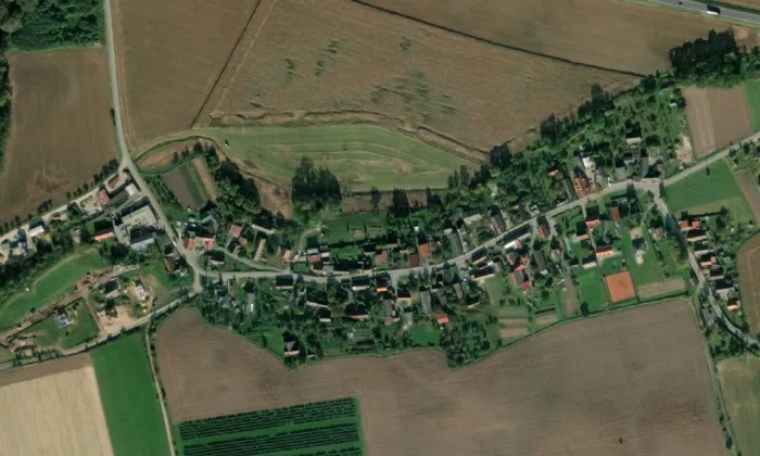 kaple svatých Andělů Strážných (Říkov) – letecký pohled