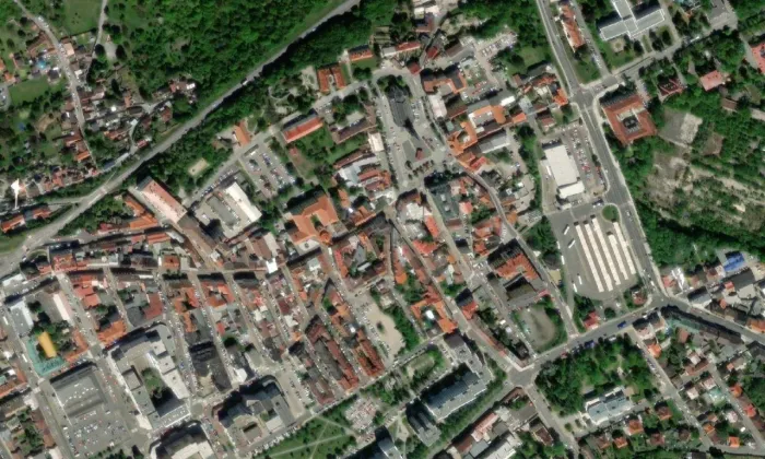 kaple svatého Floriána (Kladno) – letecký pohled