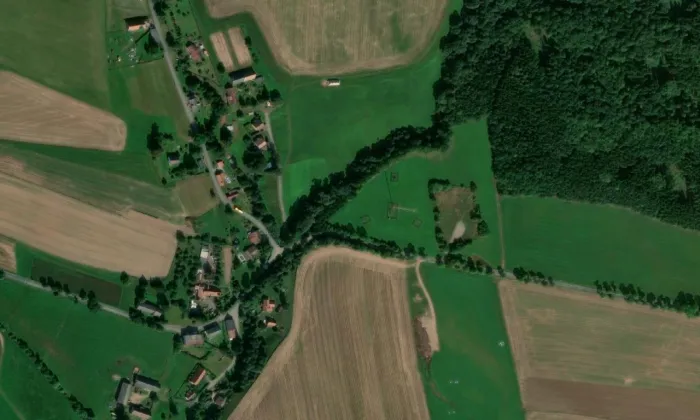 Kaple svatého Floriána (Rožmitál) – letecký pohled