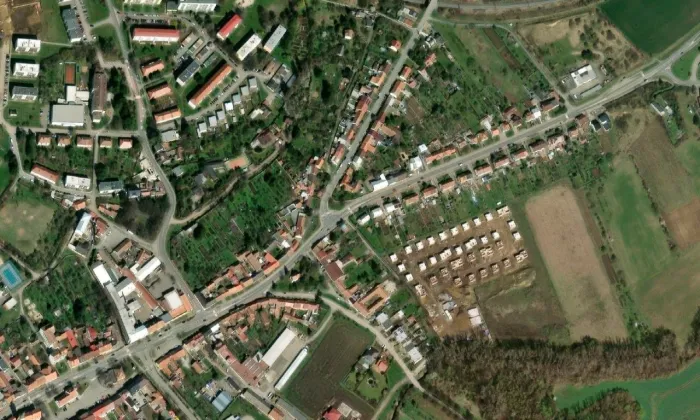 Kaple svatého Floriána (Rousínov) – letecký pohled
