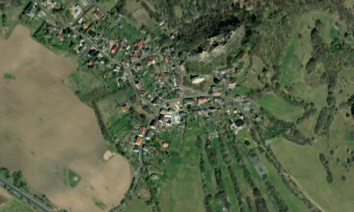 kaple svatého Jana Nepomuckého (Andělská Hora) – letecký pohled