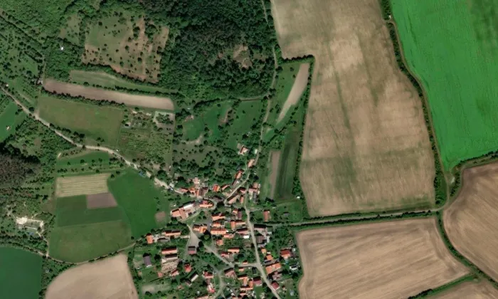 kaple svatého Jana Nepomuckého (Dřemčice) – letecký pohled