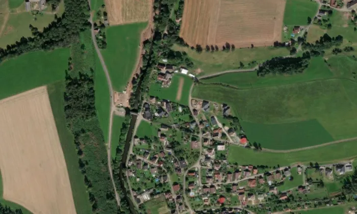 kaple svatého Jana Nepomuckého (Havlovice) – letecký pohled