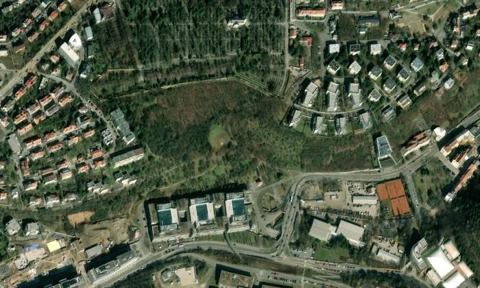 kaple svatého Jana Nepomuckého (Radlice) – letecký pohled